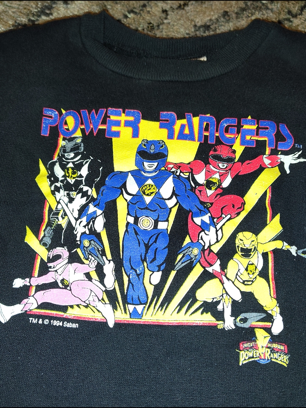 Power Ranger Black Sweatshirt with Multicolor Ranger Graphic - Picture 2 of 4